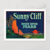 Sunny Cliff Pear Crate LabelMedford, OR Postkarte (Vorderseite)