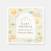 Sunny Coastal Beach Baby Shower Serviette (Vorderseite)