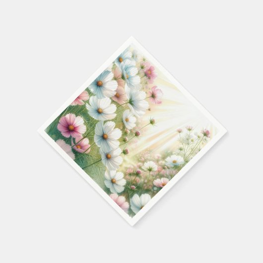 Sunny Cosmos Garden Serviette (Ecke)