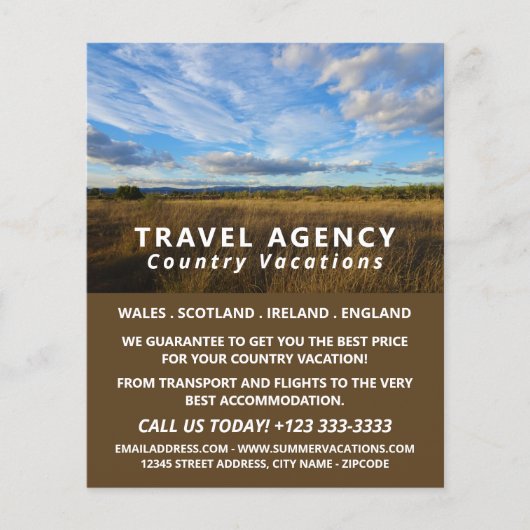 Sunny Country Scene, Reiseagentur Adververt Flyer (Vorne)