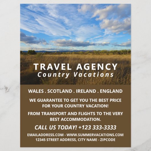 Sunny Country Scene, Reiseagentur Adververt Flyer (Vorne)