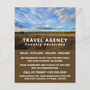 Sunny Country Scene, Reiseagentur Adververt Flyer