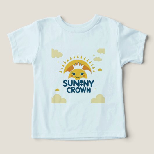 Sunny Crown Niedlich Cartoon Sun T - Shirt (Design Vorderseite)