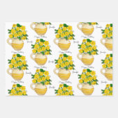 Sunny Daffodils Happy Birthday Add Name 3 Geschenkpapier Set (Vorderseite)