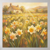 Sunny Daffodils - Pastel Painting Style Art Poster (Vorne)
