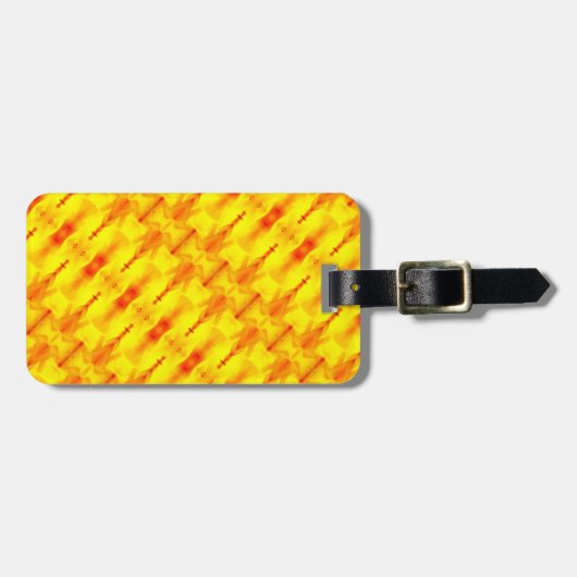 Sunny Daisy Ikat 4 Sangria Gepäckanhänger (Vorderseite horizontal)