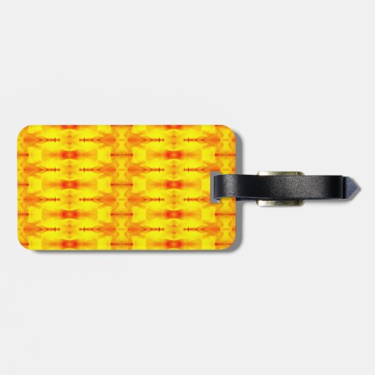 Sunny Daisy Ikat 4 Sangria Gepäckanhänger (Rückseite horizontal)