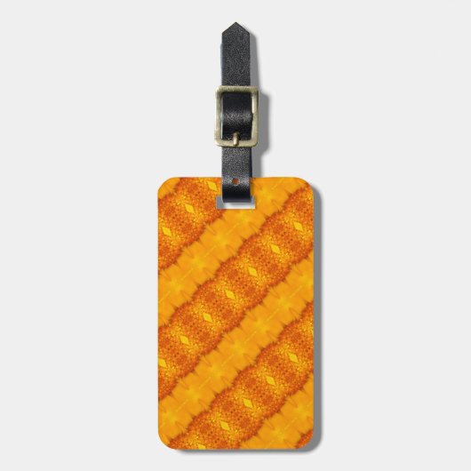 Sunny Daisy Ikat 5 Gepäckanhänger (Vorderseite vertikal)