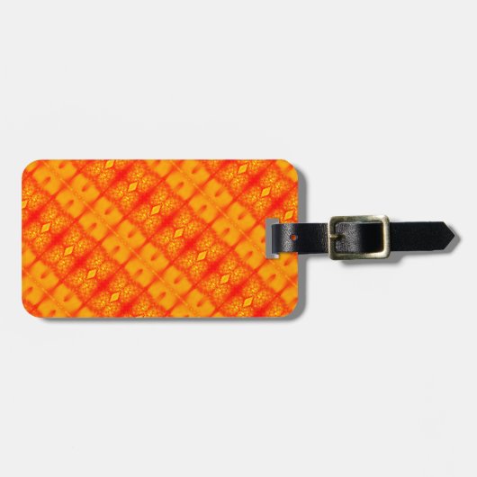 Sunny Daisy Ikat 5 Sangria Gepäckanhänger (Vorderseite horizontal)