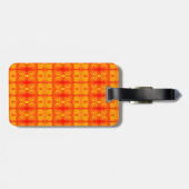 Sunny Daisy Ikat 5 Sangria Gepäckanhänger (Rückseite horizontal)