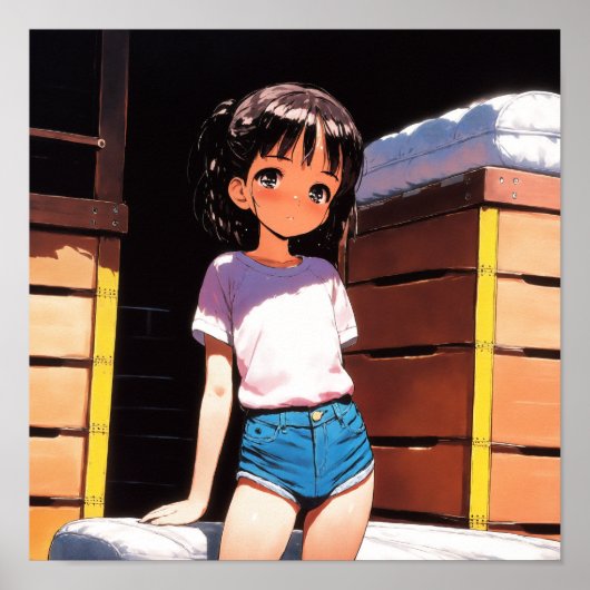 Sunny Day Anime Girl Poster (Vorne)