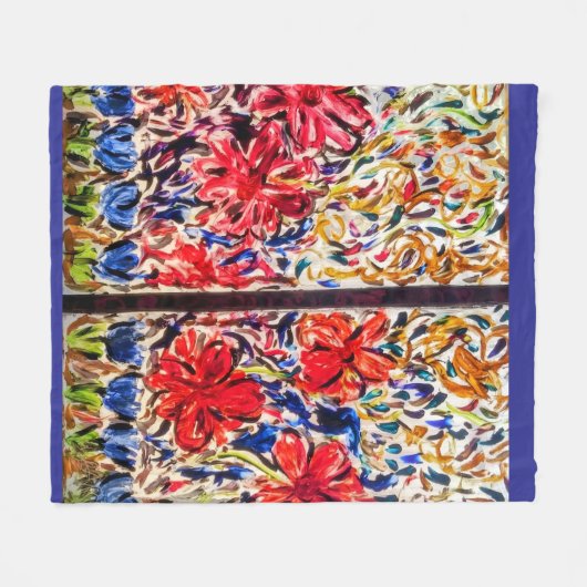 Sunny Day Blue Tulips Fleecedecke (Vorderseite (Horizontal))