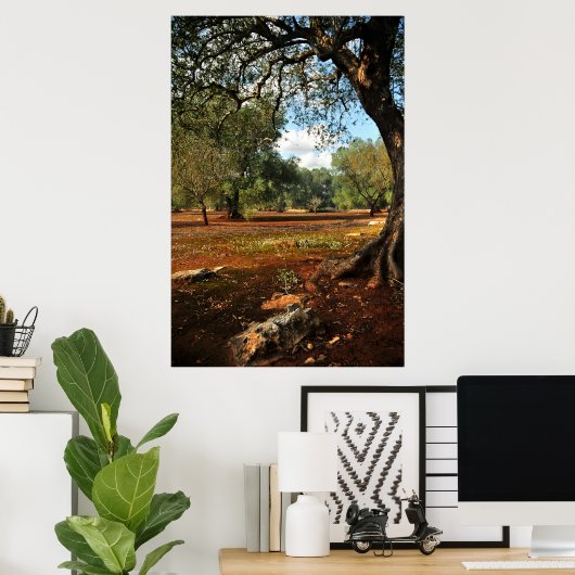 Sunny day in the olive garden poster (Heimbüro)