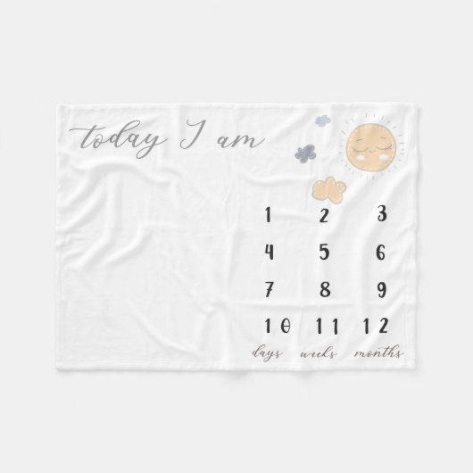 Sunny Day Milestone Blanket Fleecedecke (Vorderseite (Horizontal))