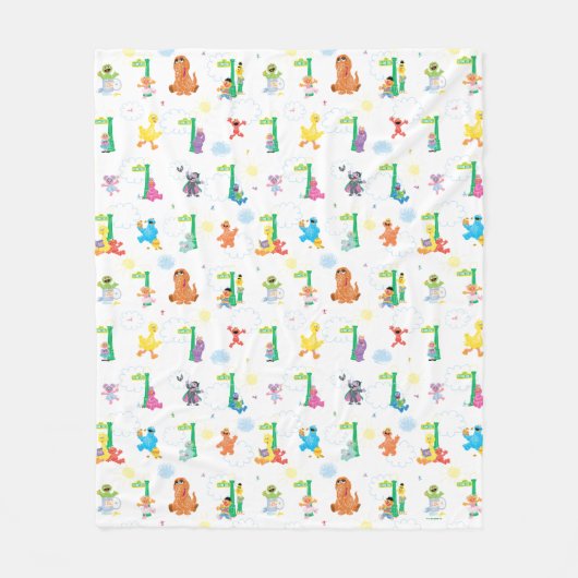 Sunny Day Sesame Street Pattern Fleecedecke (Vorderseite)