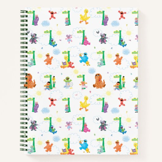 Sunny Day Sesame Street Pattern Notizblock (Vorderseite)