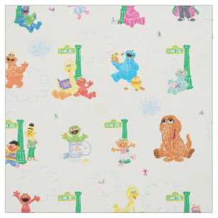 Sunny Day Sesame Street Pattern Stoff