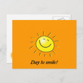 Sunny day, smiling sun, Day to smile! Postkarte (Vorne/Hinten)