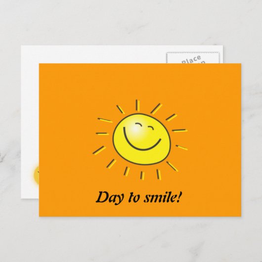 Sunny day, smiling sun, Day to smile! Postkarte (Vorne/Hinten)