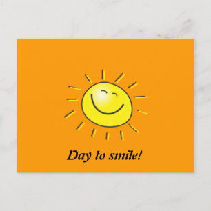 Sunny day, smiling sun, Day to smile! Postkarte