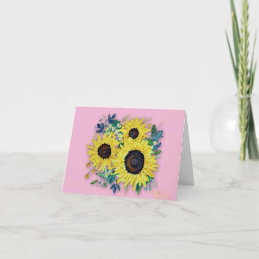 "Sunny Day" Thank-you Card Pink  Dankeskarte (Vorderseite)