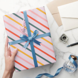 Sunny Diagonal Stripes Geschenkpapier