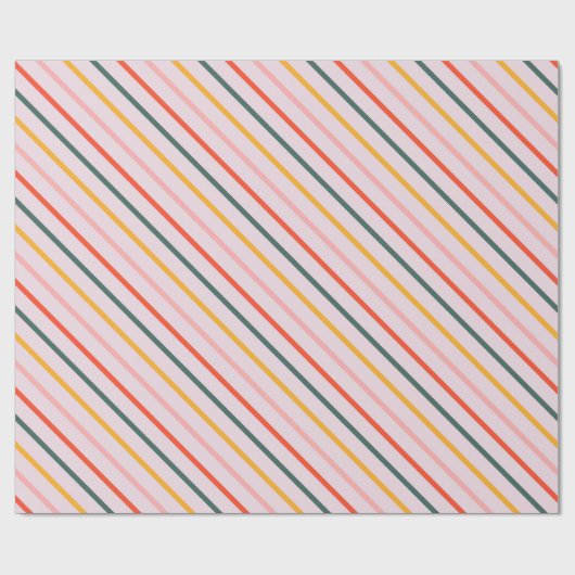 Sunny Diagonal Stripes Geschenkpapier (Flach)