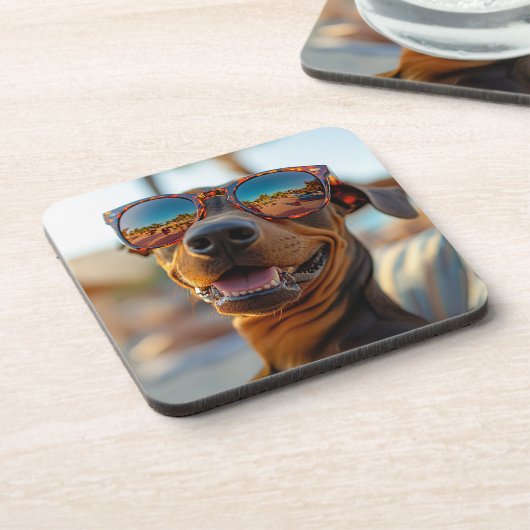 Sunny Dobermann Getränkeuntersetzer (Linke Seite)