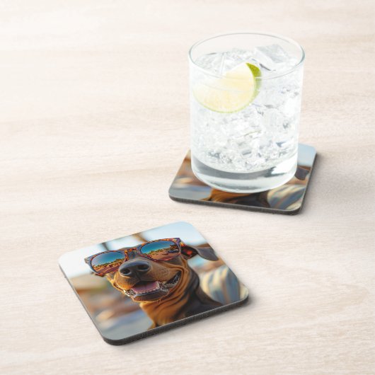Sunny Dobermann Getränkeuntersetzer (Rechte Seite)