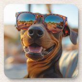 Sunny Dobermann Getränkeuntersetzer (Vorderseite)