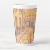Sunny European Street Cosy Architecture Travel Art Milchtasse (Vorderseite)
