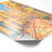 Sunny European Street Foto Print - Gemütliche Reis (Ecke)