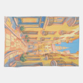 Sunny European Street Kitchen Towel - Cosy Travel Geschirrtuch (Horizontal)