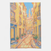 Sunny European Street Kitchen Towel - Cosy Travel Geschirrtuch (Vertikal)