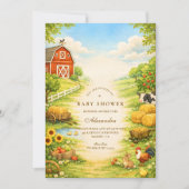 Sunny Farm Path Baby Shower Einladung (Vorderseite)
