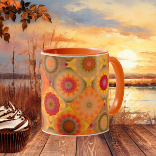 Sunny Floral Gemustert Design Tasse