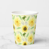 Sunny Floral Pattern Napkins Pappbecher (Rückseite)