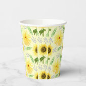 Sunny Floral Pattern Napkins Pappbecher (Links)