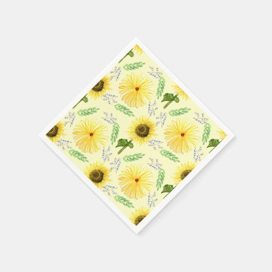 Sunny Floral Pattern Napkins Serviette (Ecke)