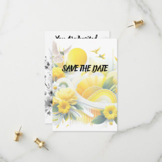 Sunny Fusion: Gelbe und Limette Vibrante Designs Save The Date