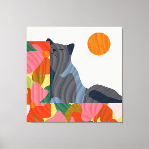 Sunny Garden Cat Leinwanddruck
