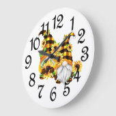 Sunny Gnome Couple Große Wanduhr (Winkel)