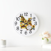 Sunny Gnome Couple Große Wanduhr (Zuhause)