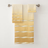 Sunny Gold Ivory Wave Badhandtuch Set (Insitu)