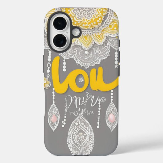 Sunny Gray Lace AI Art Case-Mate iPhone Hülle (Rückseite)