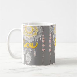Sunny Gray Lace AI Art Kaffeetasse