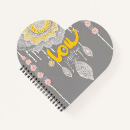 Sunny Gray Lace AI Art Notizblock