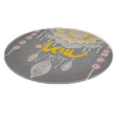 Sunny Gray Lace AI Art Schneidebrett (Ecke)