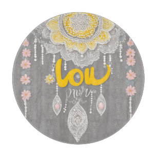 Sunny Gray Lace AI Art Schneidebrett
