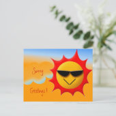 Sunny Greetings Postcard Postkarte (Stehend Vorderseite)